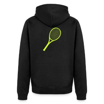 Tennis racket - Unisex Premium Organic Zip Hoodie - black - Back - Nico (187cm)