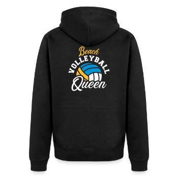 Beachvolleyball - Unisex Premium Bio Zip Hoodie - Schwarz - Hinten - Nico (187cm)
