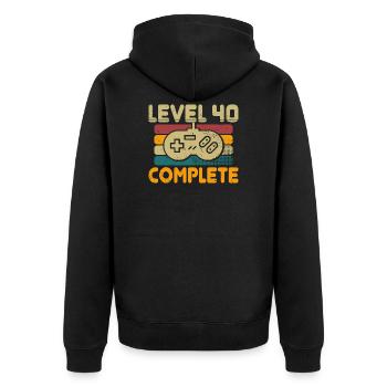 Niveau 40 Complete 40 Anniversaire Cadeau - Veste à capuche bio Premium Unisexe - noir - Dos - Nico (187cm)