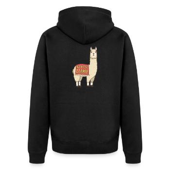Llama lama alpaca - Unisex Premium Organic Zip Hoodie - black - Back - Nico (187cm)