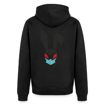 Lapin de Pâques fou avec masque MNS - géométrique - Veste à capuche bio Premium Unisexe - noir - Dos - Nico (187cm)