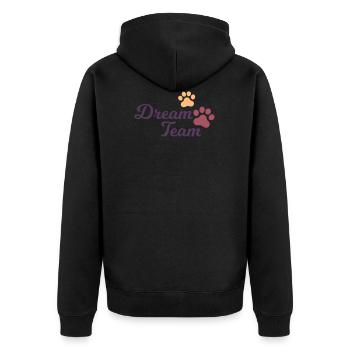 Dream team dream team - dog saying dog trainer - Unisex Premium Organic Zip Hoodie - black - Back - Nico (187cm)