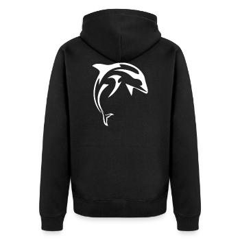 Dolphin dolphins - Unisex Premium Organic Zip Hoodie - black - Back - Nico (187cm)