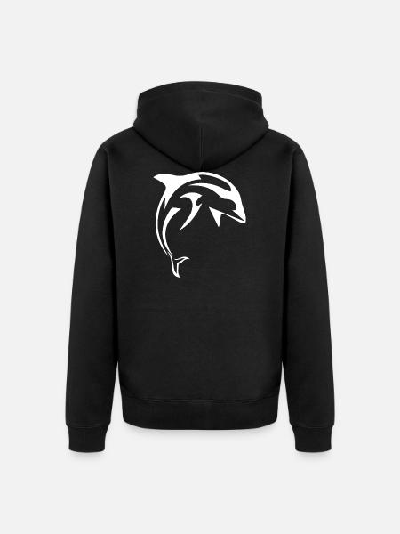 Dolphin dolphins - Unisex Premium Organic Zip Hoodie - black