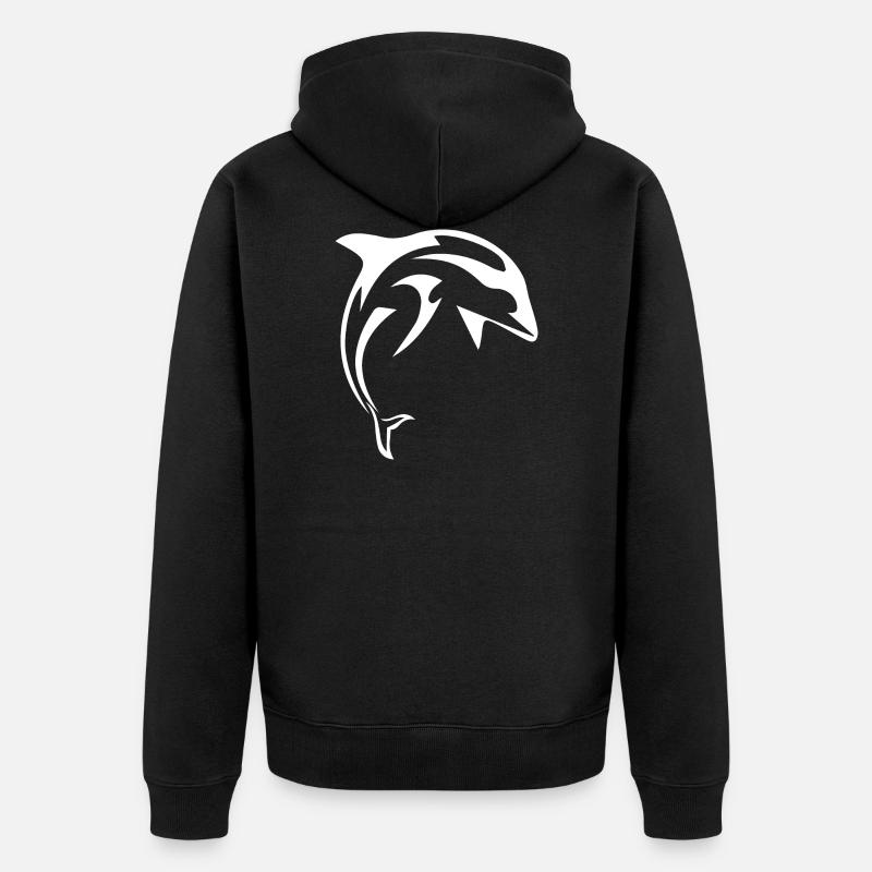 Dauphins - Veste à capuche bio Premium Unisexe - noir