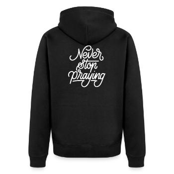 Never Stop Praying - Veste à capuche bio Premium Unisexe - noir - Dos - Nico (187cm)