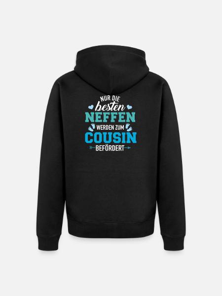 Cousin - Unisex Premium Bio Zip Hoodie - Schwarz