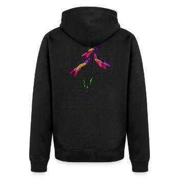 Fleurs - Veste à capuche bio Premium Unisexe - noir - Dos - Nico (187cm)