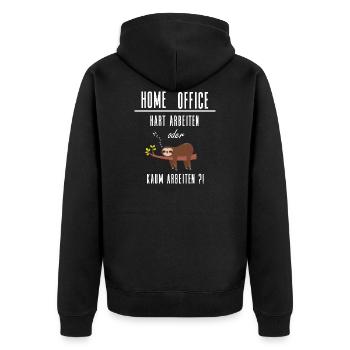 Home Office Bürohumor Homeoffice Quarantäne Team - Unisex Premium Bio Zip Hoodie - Schwarz - Hinten - Nico (187cm)
