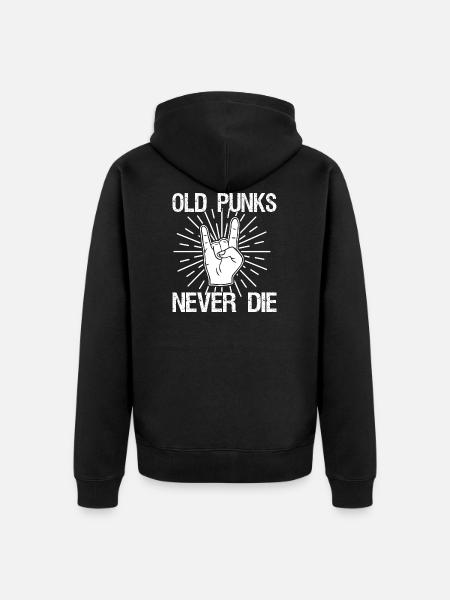 Old Punks Never Die Punkrock Spruch Geschenk - Ekologisk premiumluvjack unisex - svart