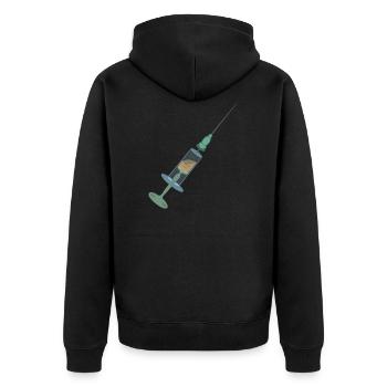 Syringe Vaccination Syringe Vaccination Vaccination - Unisex Premium Organic Zip Hoodie - black - Back - Nico (187cm)