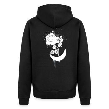 Satan Rose Messer Geschenk Satanist Messer Grufti - Unisex Premium Bio Zip Hoodie - Schwarz - Hinten - Nico (187cm)