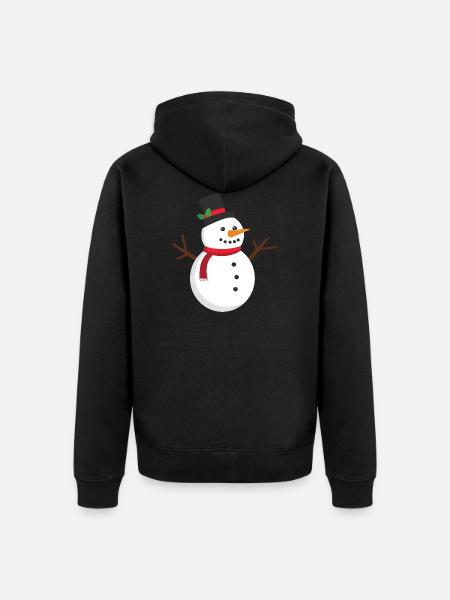 Snowman - Unisex Premium Organic Zip Hoodie - black