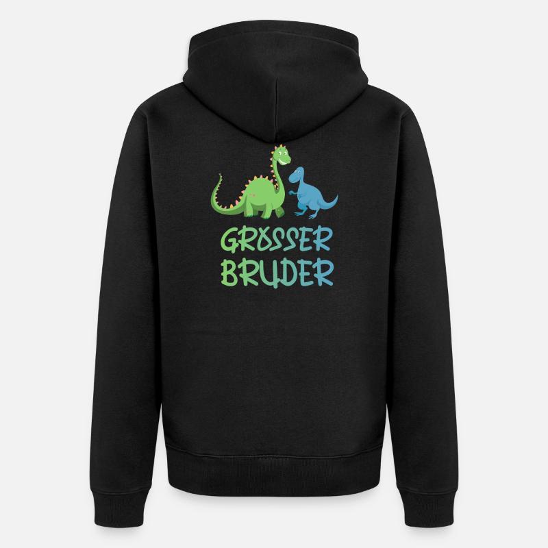 Großer Bruder - Unisex Premium Bio Zip Hoodie - Schwarz