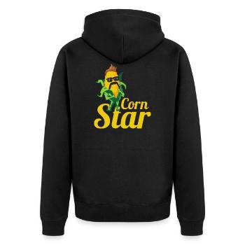 Corn Star Corn Cob Gift for Farmers The Corn - Unisex Premium Organic Zip Hoodie - black - Back - Nico (187cm)