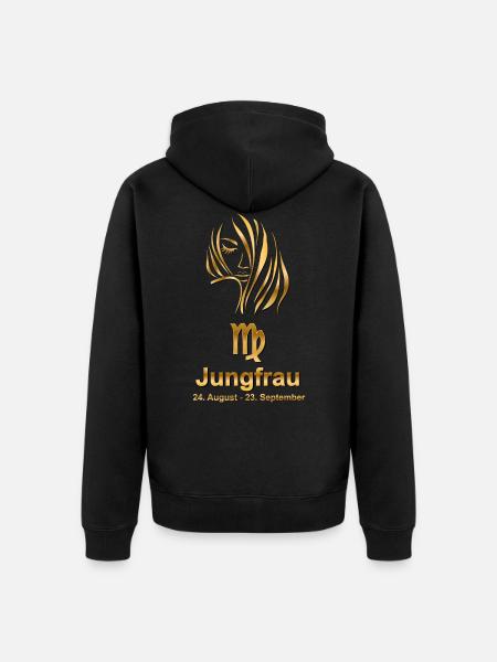 Zodiac Virgo - Unisex Premium Organic Zip Hoodie - black