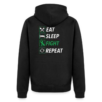 Mangez combat de sommeil répéter la paralysie cérébrale ruban vert - Veste à capuche bio Premium Unisexe - noir - Dos - Nico (187cm)