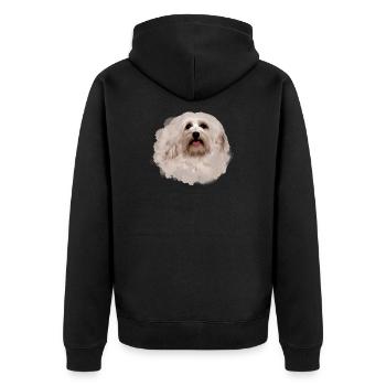 Havaneser,Bolognais,Maltais,chien,graffiti beige - Veste à capuche bio Premium Unisexe - noir - Dos - Nico (187cm)