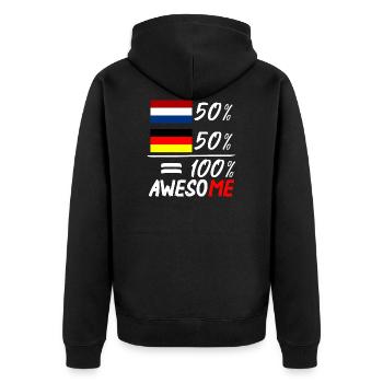 50% Néerlandais 50 % Allemand - Veste à capuche bio Premium Unisexe - noir - Dos - Nico (187cm)