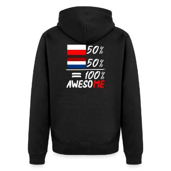 50% Netherlands 50% Poland - Unisex Premium Organic Zip Hoodie - black - Back - Nico (187cm)