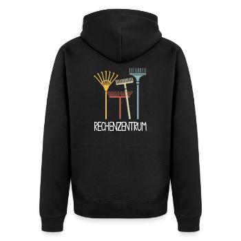 Rechenzentrum Gärtner Garten Gartenarbeit - Unisex Premium Bio Zip Hoodie - Schwarz - Hinten - Nico (187cm)