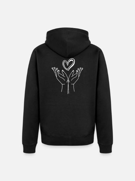 hands - Unisex Premium Organic Zip Hoodie - black