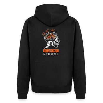 Der Arzt sagt es kann nicht geheilt werden eBike - Unisex Premium Bio Zip Hoodie - Schwarz - Hinten - Nico (187cm)