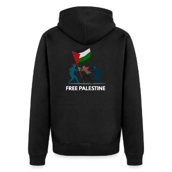 Palestine libre - Veste à capuche bio Premium Unisexe - noir - Dos - Nico (187cm)