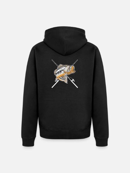 Anglers - Petri Heil Fishing - Unisex Premium Organic Zip Hoodie - black