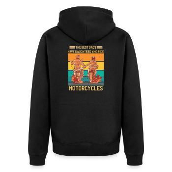 Les meilleurs papas ont des filles qui roulent à moto - Veste à capuche bio Premium Unisexe - noir - Dos - Nico (187cm)
