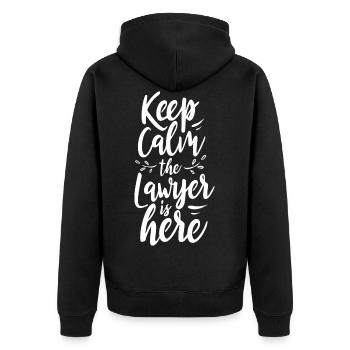 Bleib Ruhig Der Anwalt Ist Hier Rechtsanwalt Jura - Unisex Premium Bio Zip Hoodie - Schwarz - Hinten - Nico (187cm)
