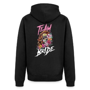 Team Bride Skeleton - Unisex Premium Organic Zip Hoodie - black - Back - Nico (187cm)