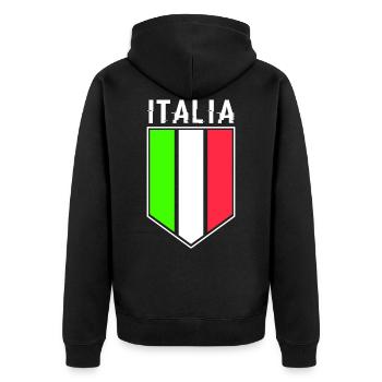 Italia Jersey Football - Unisex Premium Organic Zip Hoodie - black - Back - Nico (187cm)