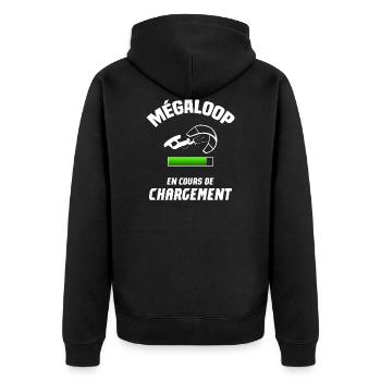 Mégaloop en cours de chargement - Veste à capuche bio Premium Unisexe - noir - Dos - Nico (187cm)