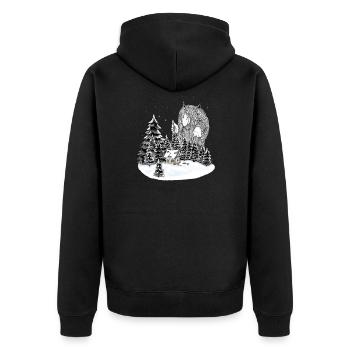Anybody home - Unisex Premium Organic Zip Hoodie - black - Back - Nico (187cm)