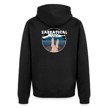 Sabbatical Life Job Change Employee - Unisex Premium Organic Zip Hoodie - black - Back - Nico (187cm)