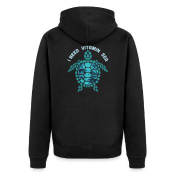 Les tortues me rendent heureux. Citation Amoureux des tortues Nature - Veste à capuche bio Premium Unisexe - noir - Dos - Nico (187cm)