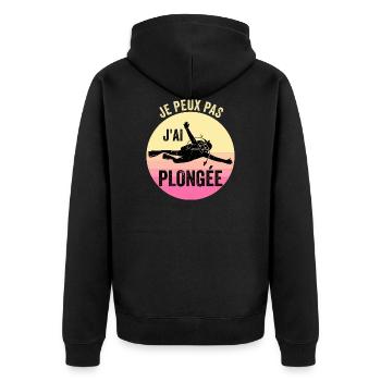 Je peux pas j'ai plongée - Veste à capuche bio Premium Unisexe - noir - Dos - Nico (187cm)