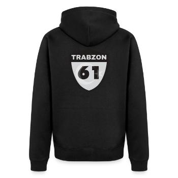 Trabzon - Unisex Premium Bio Zip Hoodie - Schwarz - Hinten - Nico (187cm)