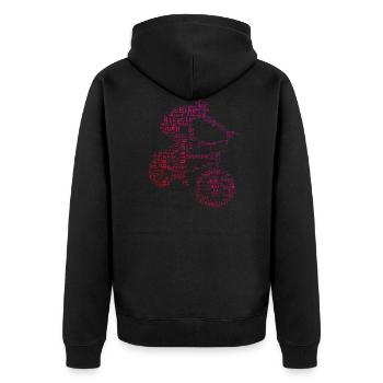 bmx Radfahren bmx jungen Herren bmx fahrrad - Unisex Premium Bio Zip Hoodie - Schwarz - Hinten - Nico (187cm)