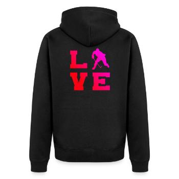 Hockey sur glace masculin Joueurs de hockey sur glace Hockey sur glace Spie - Veste à capuche bio Premium Unisexe - noir - Dos - Nico (187cm)