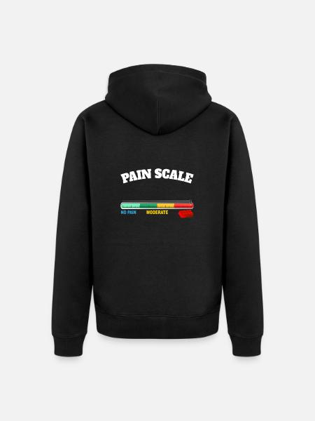 Building Blocks pain scale humor design - Premium økologisk unisex-hættejakke - sort
