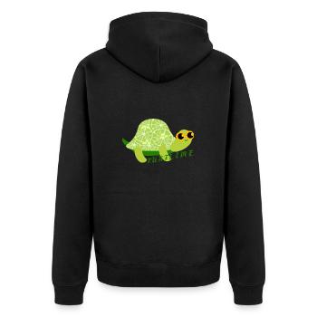Lime turtle. - Unisex Premium Organic Zip Hoodie - black - Back - Nico (187cm)