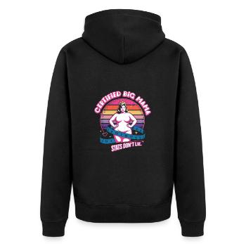 Certified Big Mama - Unisex Premium Bio Zip Hoodie - Schwarz - Hinten - Nico (187cm)