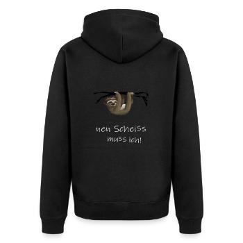 Sloth - I have to fuck - white - Unisex Premium Organic Zip Hoodie - black - Back - Nico (187cm)