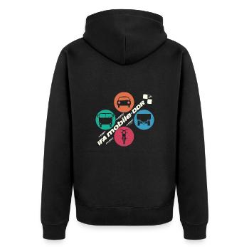 IFA mobile DDR - Retro Design - Ostalgie - Unisex Premium Organic Zip Hoodie - black - Back - Nico (187cm)