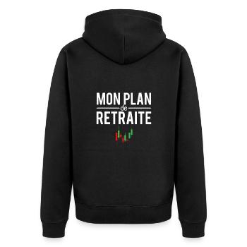 Mon plan de retraite blague trader métier humour - Veste à capuche bio Premium Unisexe - noir - Dos - Nico (187cm)
