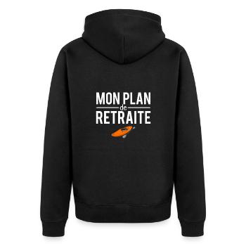Mon plan de retraite kayak kayakiste humour - Veste à capuche bio Premium Unisexe - noir - Dos - Nico (187cm)