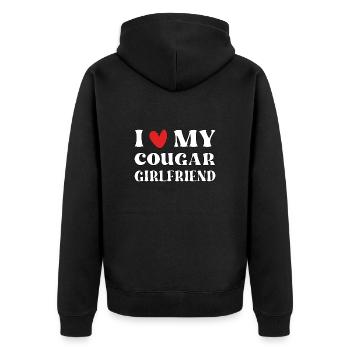 J’aime ma copine cougar chaude - Veste à capuche bio Premium Unisexe - noir - Dos - Nico (187cm)