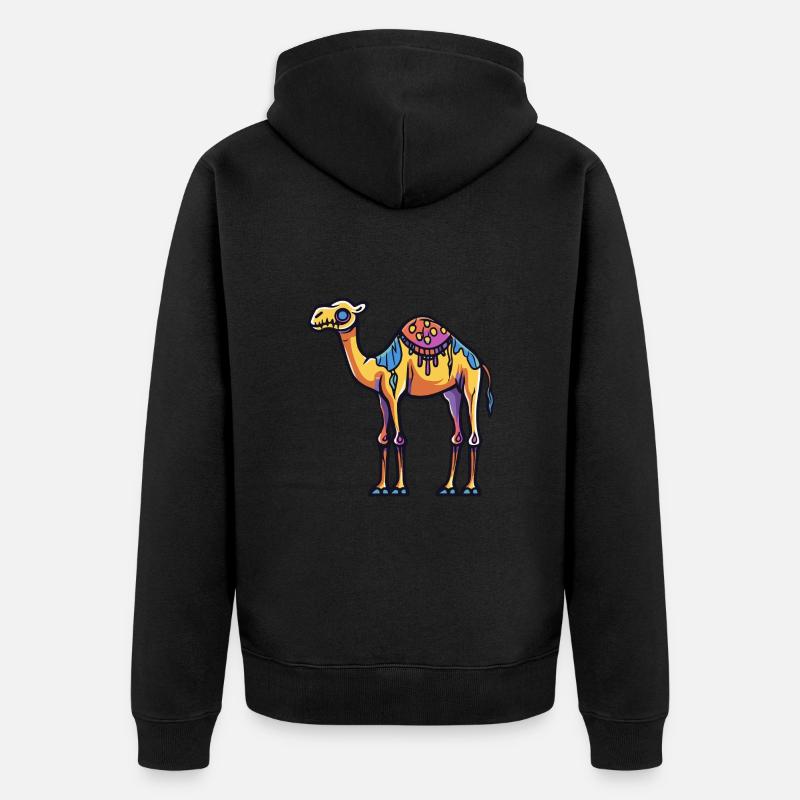 Kamel Halloween Comic Zombie - Unisex Premium Bio Zip Hoodie - Schwarz